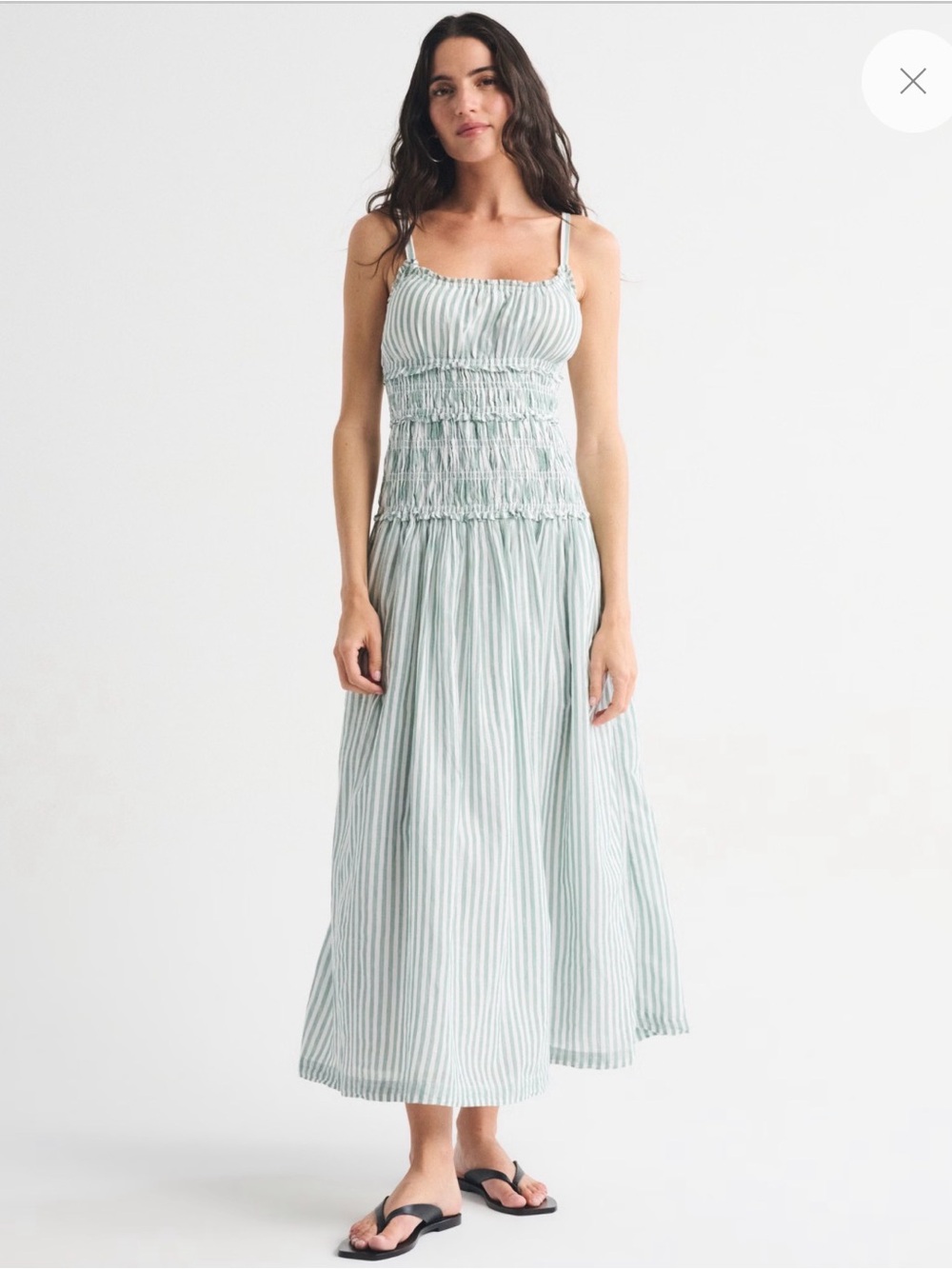 Abercrombie & Fitch Bra Free Smocked Drop Waist Maxi Dress